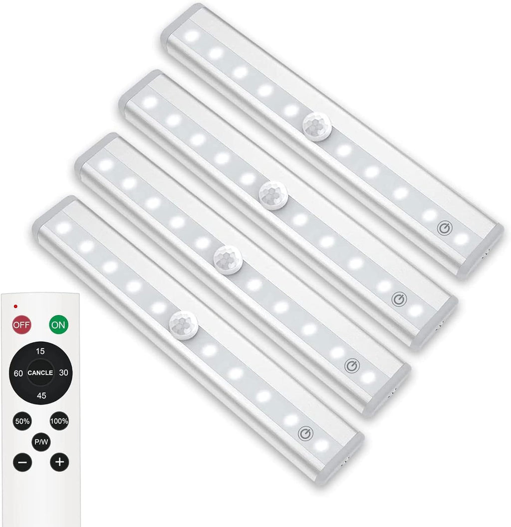 Rechargeable Remote Control 20-LED Dimmable Timer Closet Lights, 6 Pack Z554196