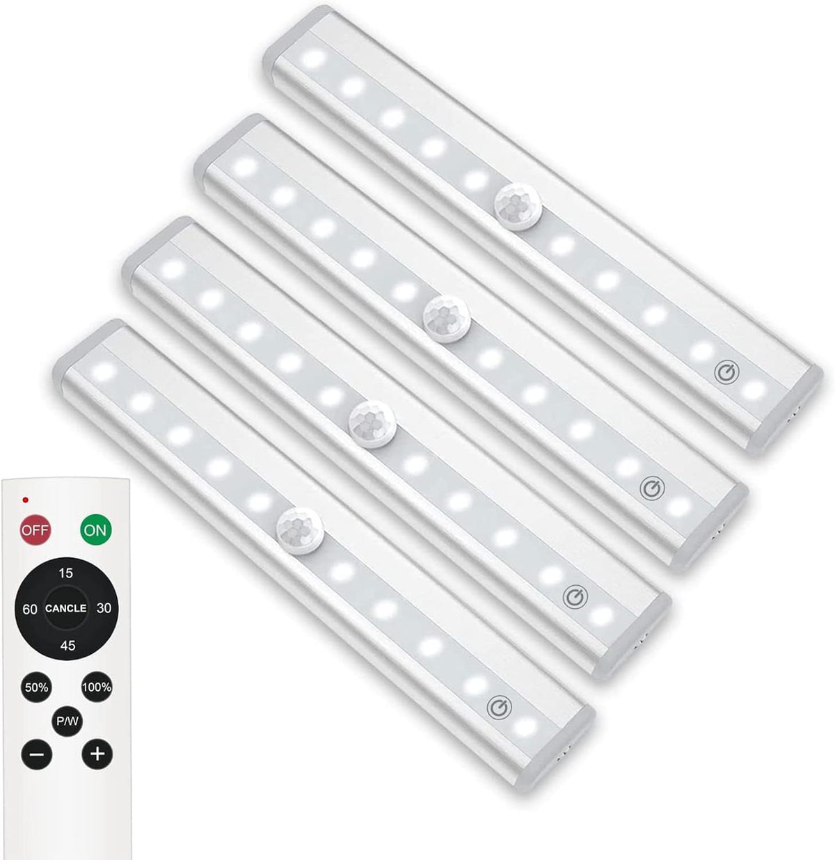 Rechargeable Remote Control 20-LED Dimmable Timer Closet Lights, 6 Pack Z554196