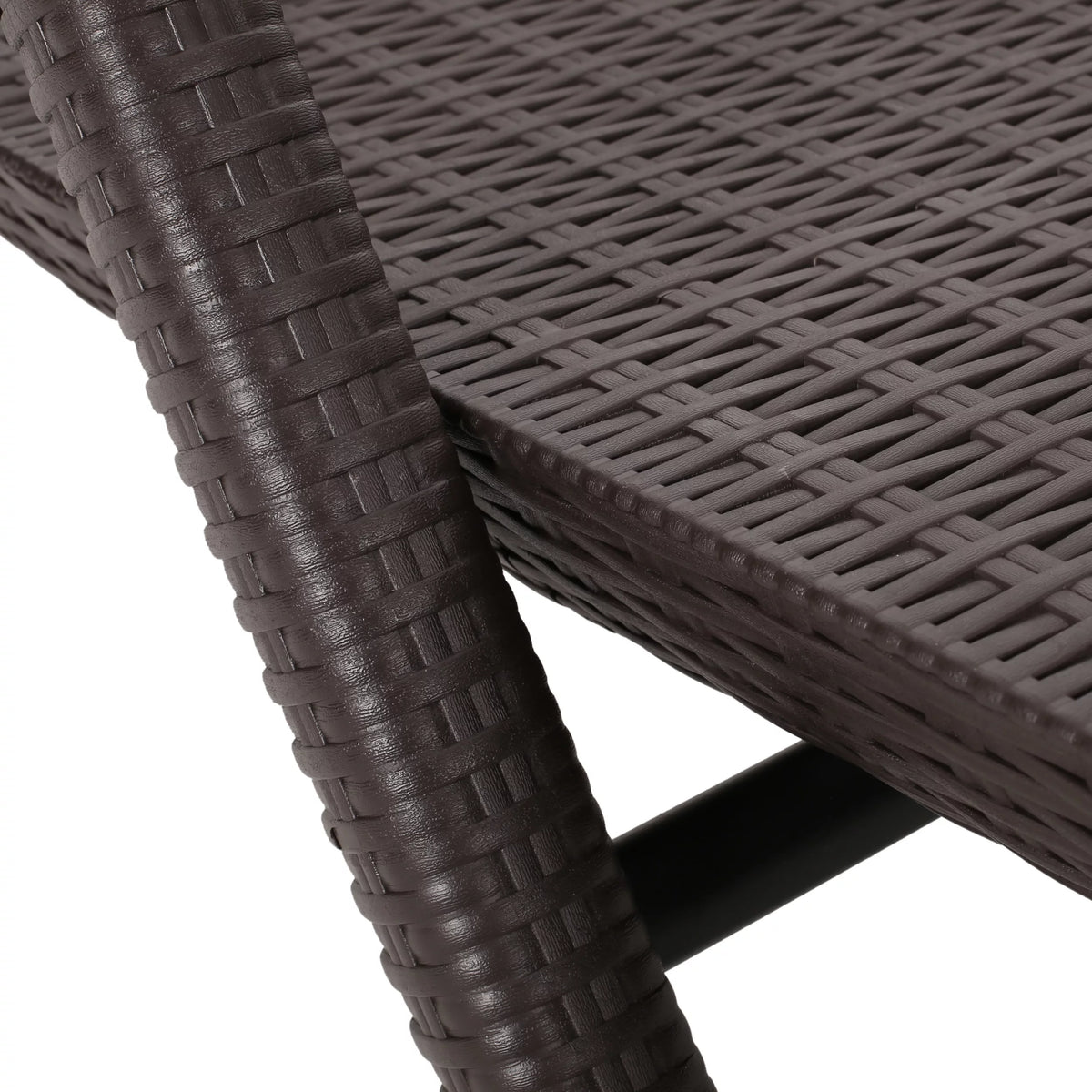 Dark Brown Faux Wicker Chaise Lounges Set of 2 O79167