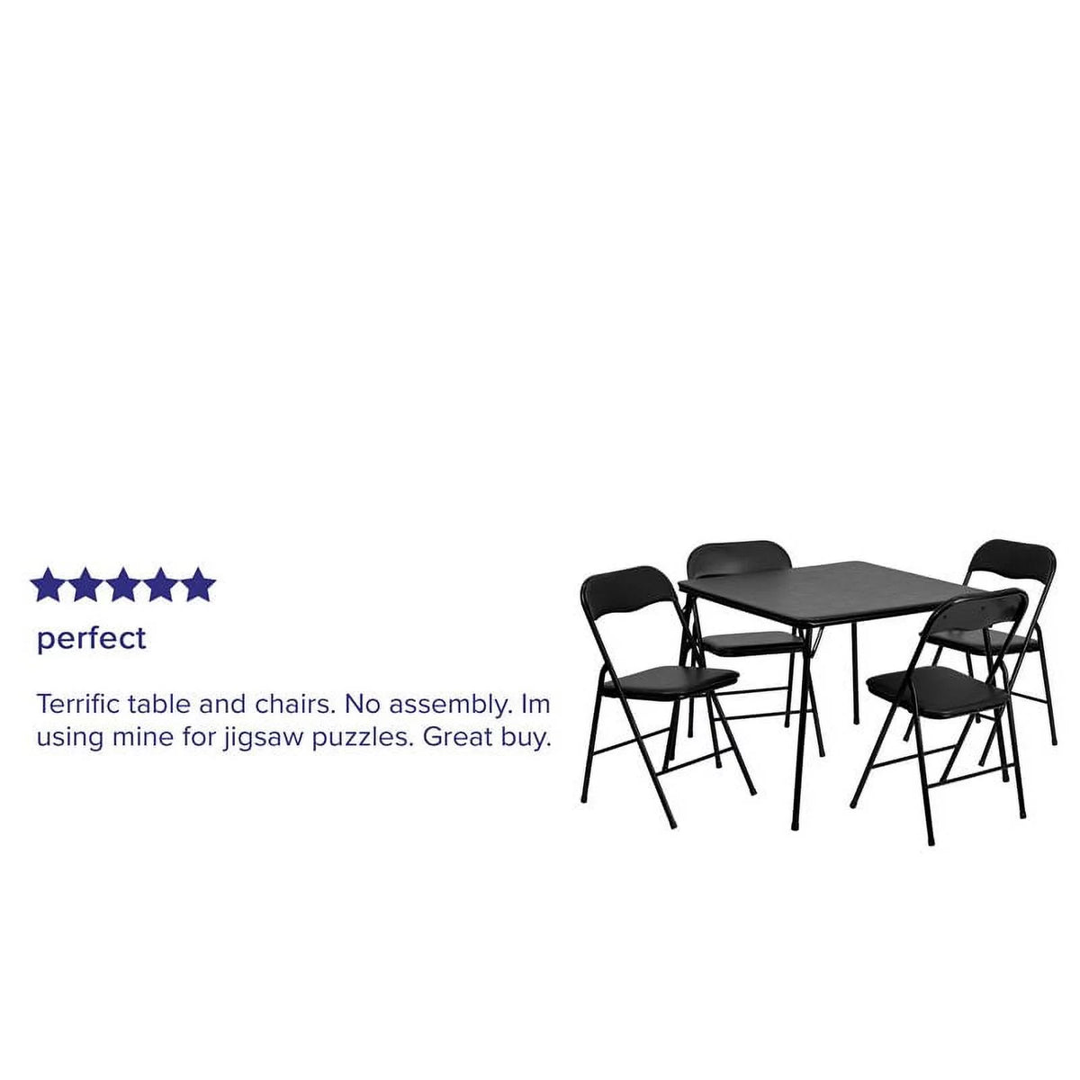5 Piece Folding Dining Table and Chair Set in Black O16053