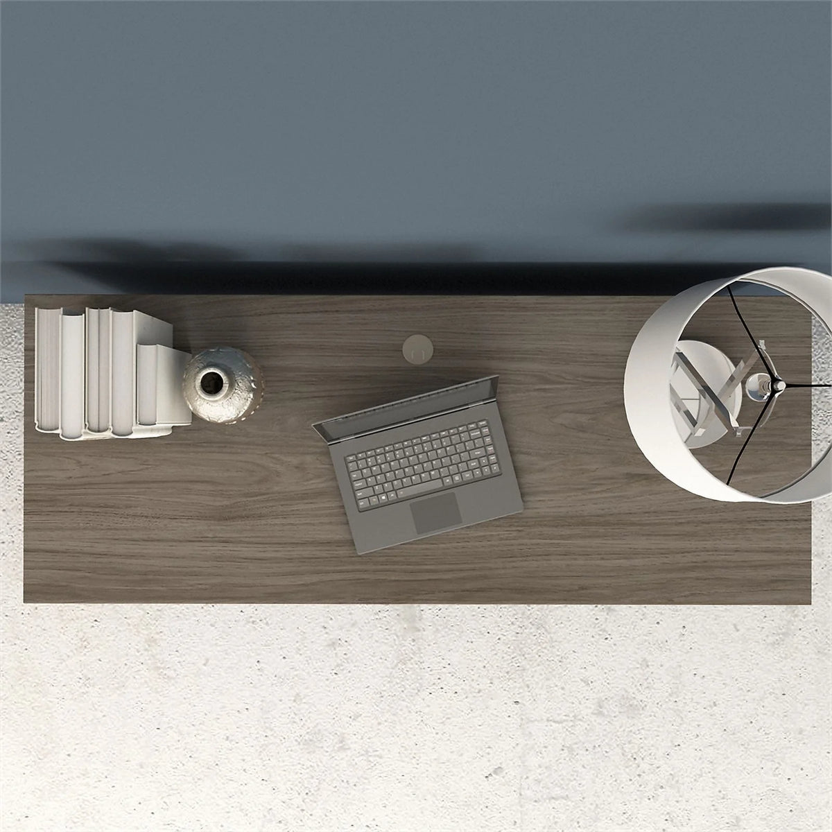 Modern Hickory Engineered Wood Credenza Desk X2202