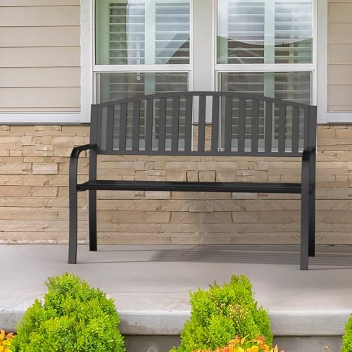 Weatherproof Anti-Rust Wrought Iron Outdoor Garden Bench M312613