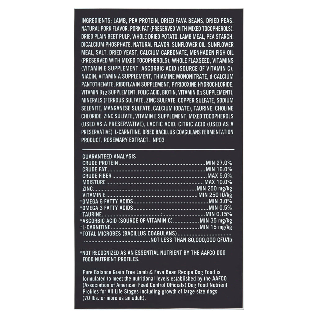 Lamb & Fava Bean Recipe Grain-Free Dry Dog Food 24 lbs Y343793