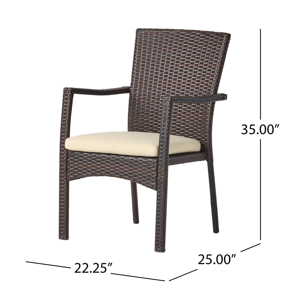 Multibrown Wicker Dining Chair (Set of 2) W74932