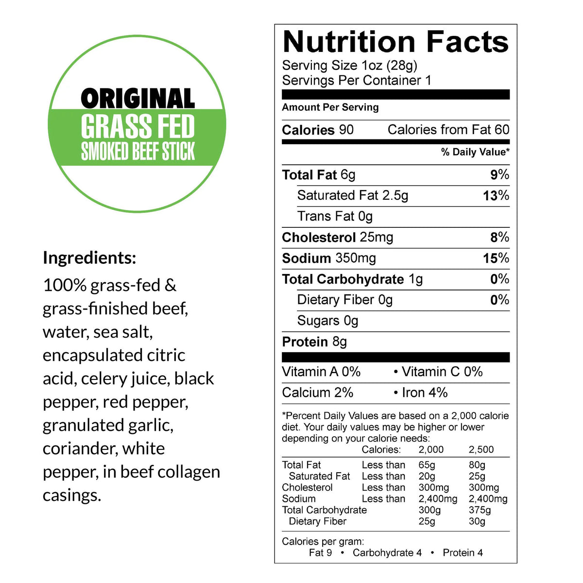 No Sugar 100% Grass-fed Beef Sticks 144-ct E346834