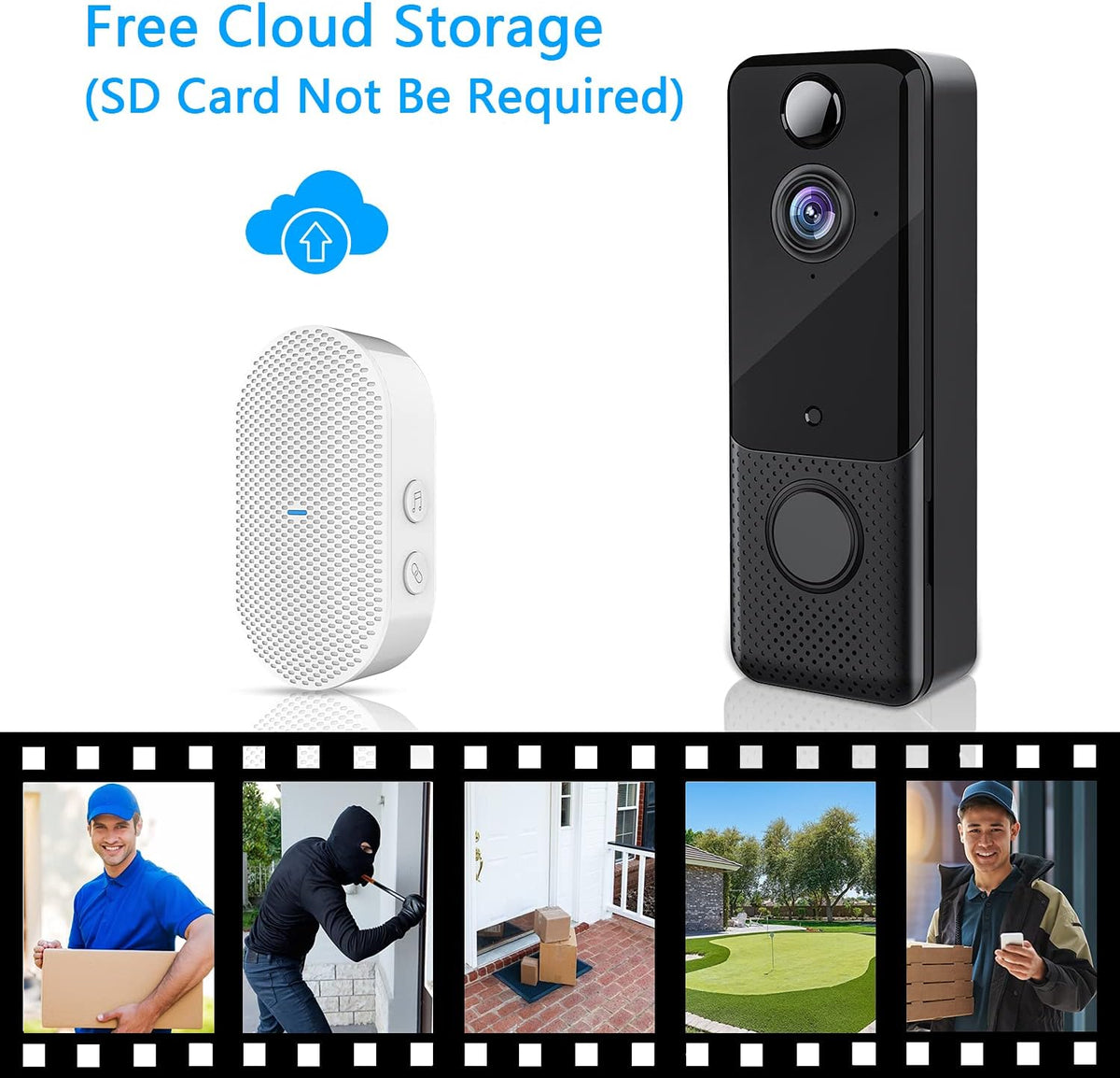 Video Doorbell Camera 1080P Wireless Pack of 2 O66294