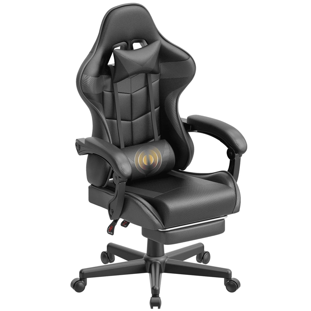 Blue Ergonomic Massage Gaming Chair with Footrest G35292