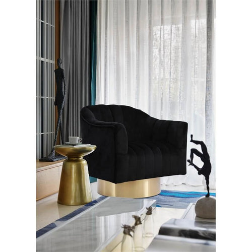 18" Tufted Velvet Swivel Accent Chair U528