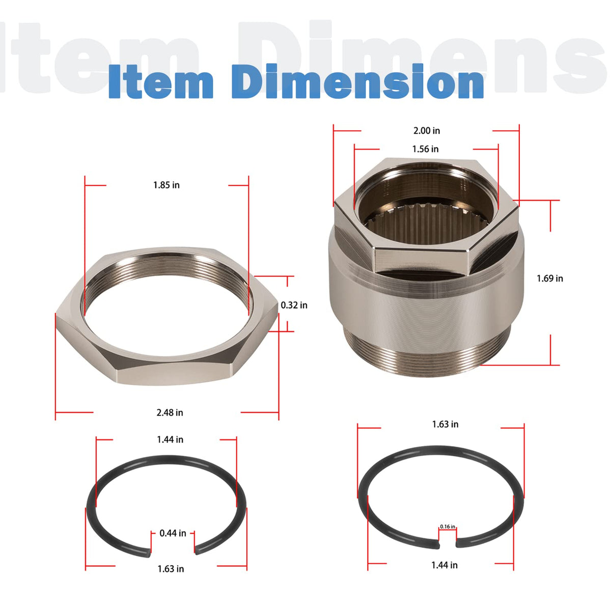 Rear Axle Lock nut Assembly with Jam Sleeve nut and Clips Pack of 2 G3987