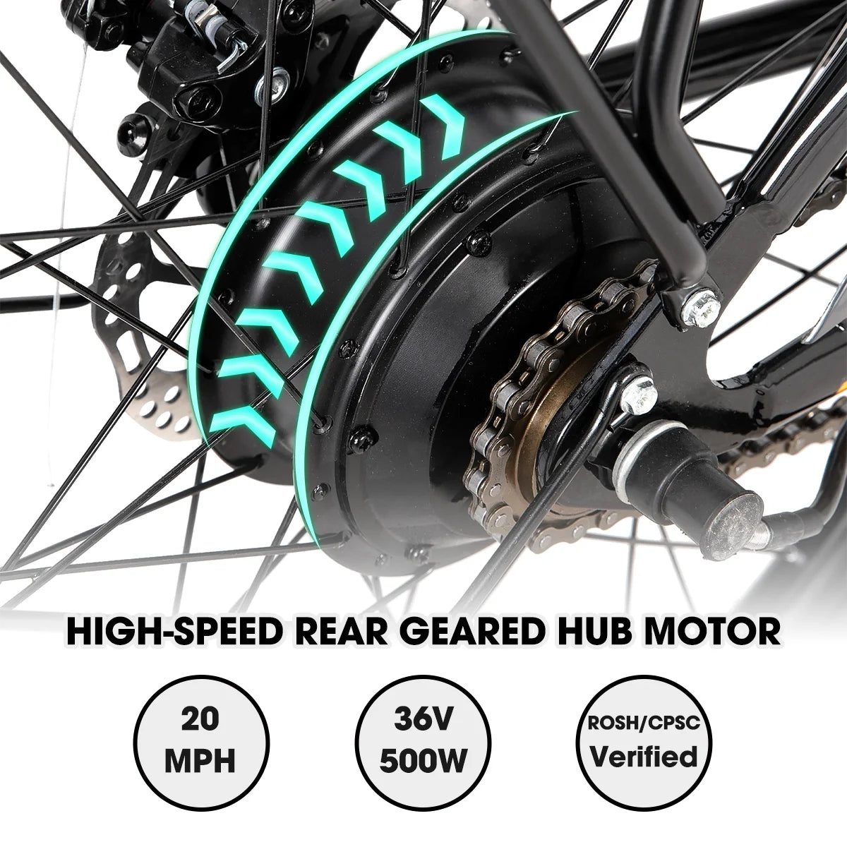Electric Cruiser Bike 26 36V 7.8 Ah Removable Battery 500W Black G98022