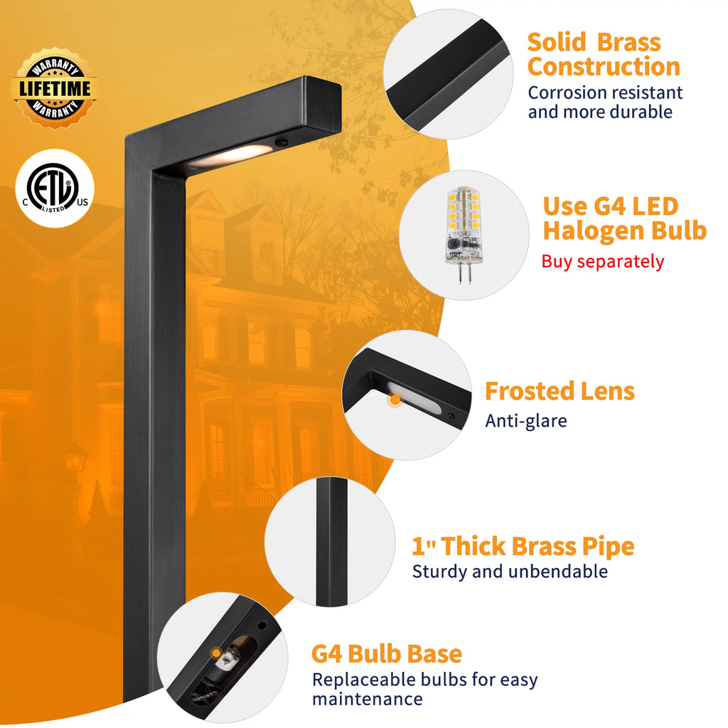 Black 12V Low Voltage LED Landscape Path Lights 4 Pack Z9094