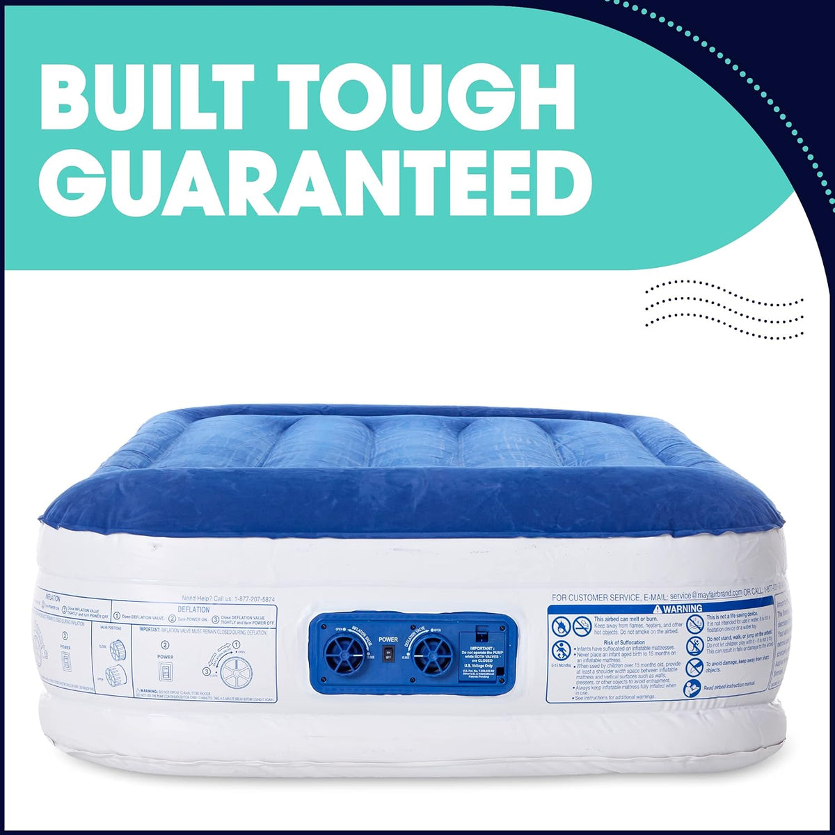 Luxury 13 Inflatable Twin Air Mattress with Built-in Dual Pump B417111