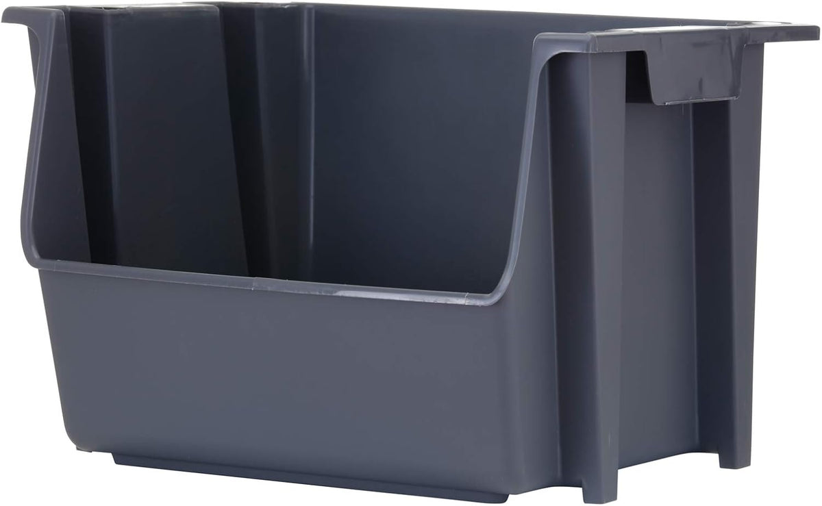 Black Pack of 3 Stackable Storage Bins E488205