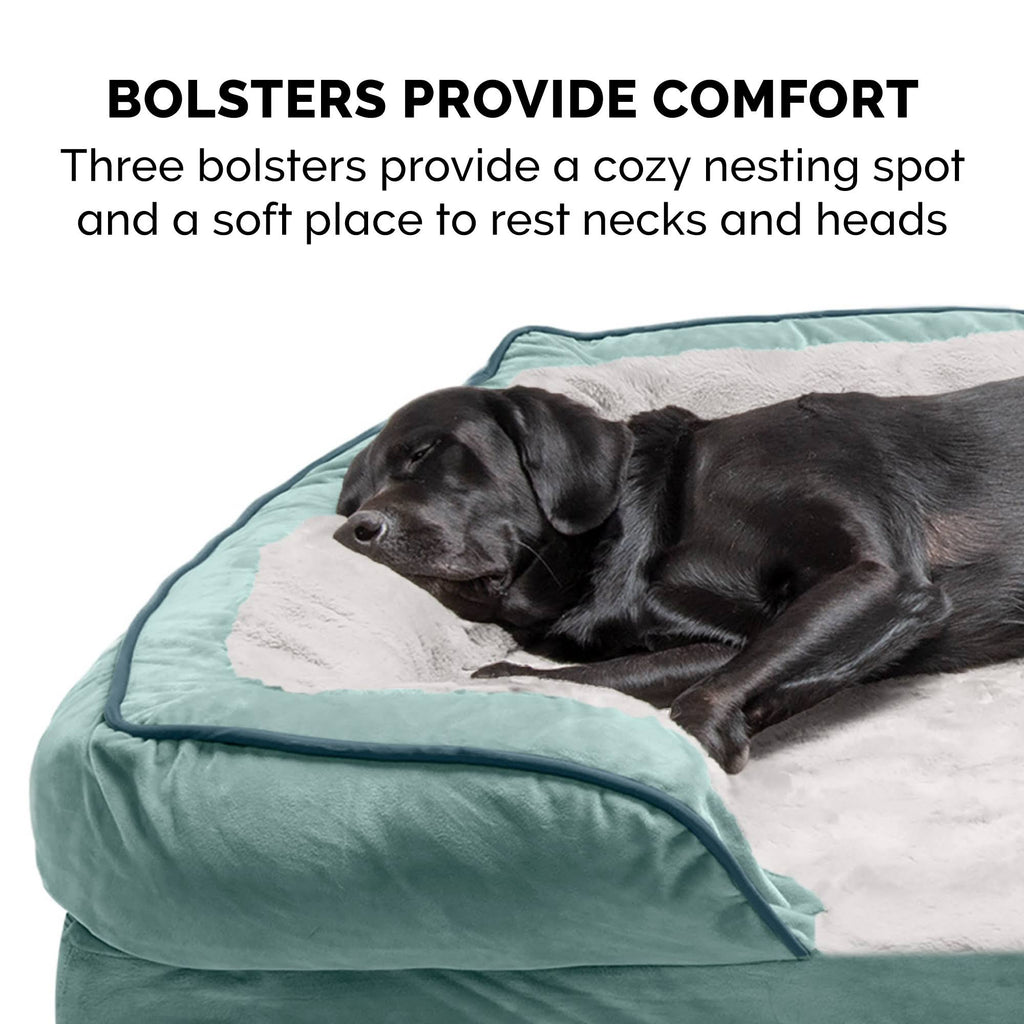 Celadon Green Velvet Sofa Dog Bed H2393