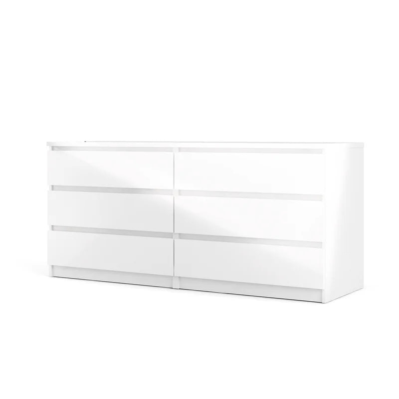 2 Piece 5 Drawer Chest and 6 Drawer Double Dresser E9003