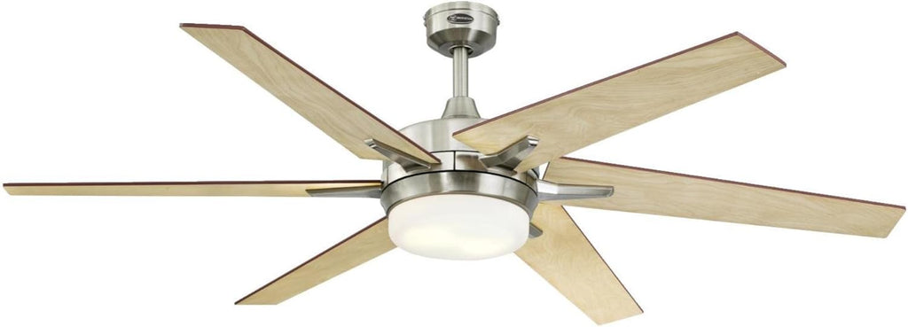60-inch Brushed Nickel Indoor Ceiling Fan with Dimmable LED Light Kit J549