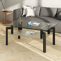 Rectangle Black Glass Coffee Table T693