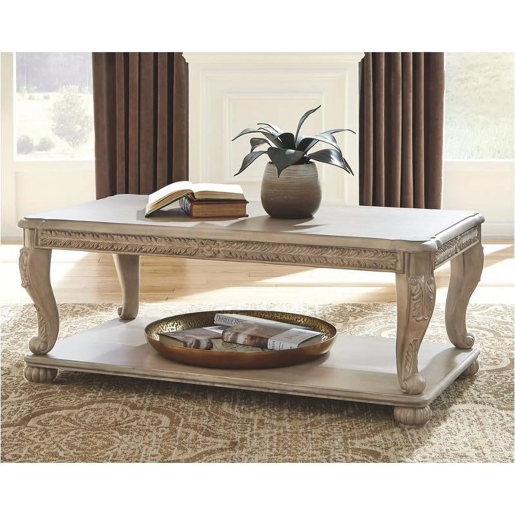 Light Brown Rectangular Cocktail Table I3880