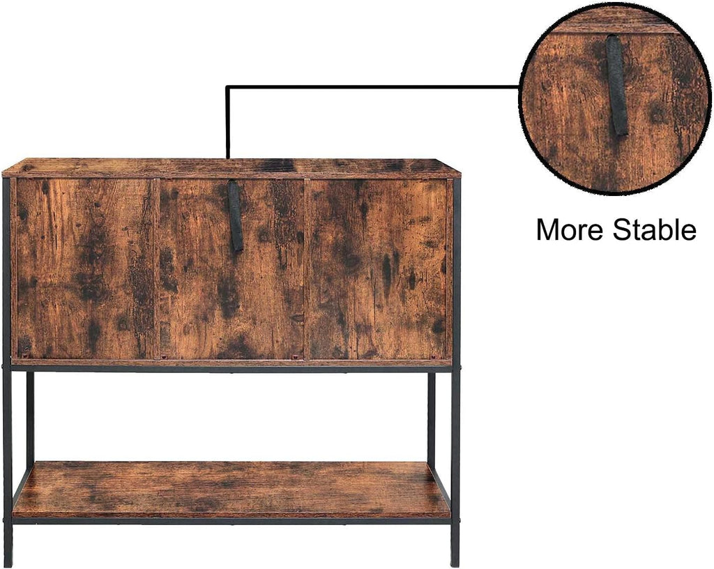 Industrial Buffet Cabinet with 2 Drawers & Doors and 1 Open Shelf A7600