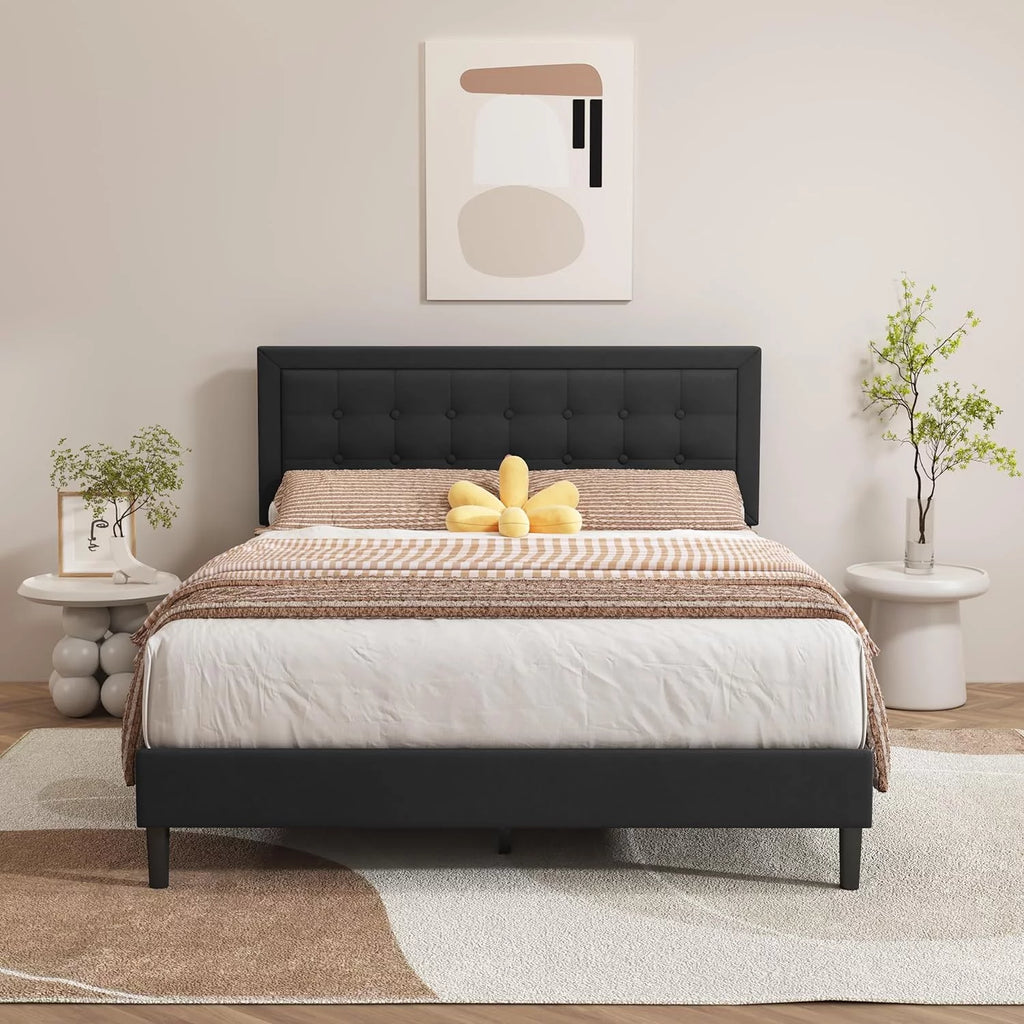 Pink Velvet Upholstered Platform Bed Frame Twin Size P118