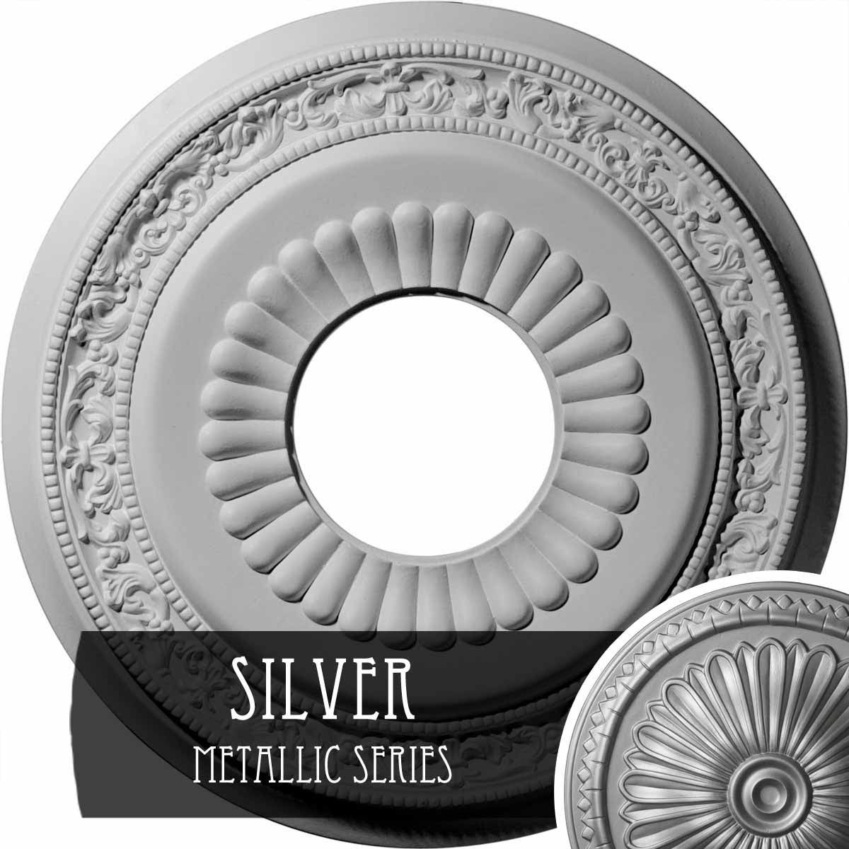 Silver Hand-Painted Ceiling Medallion B69840
