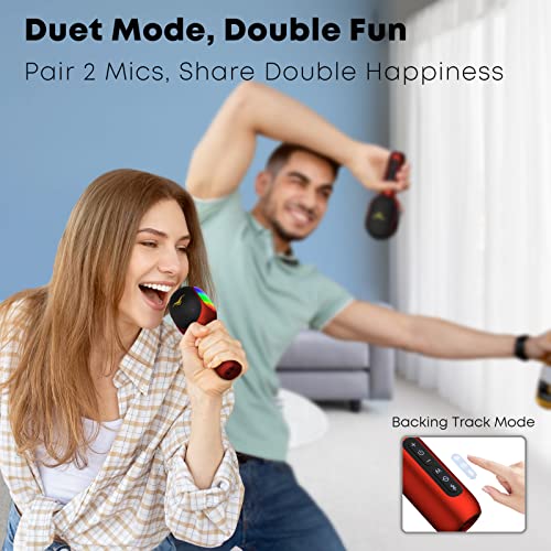 Wireless Bluetooth Karaoke Microphone, 5-in-1 Portable Handheld Mic Speaker with RGB Lights Z37680