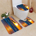 3 Piece Bathroom Rugs Set with Contour Mat and Toilet Lid Cover K538320