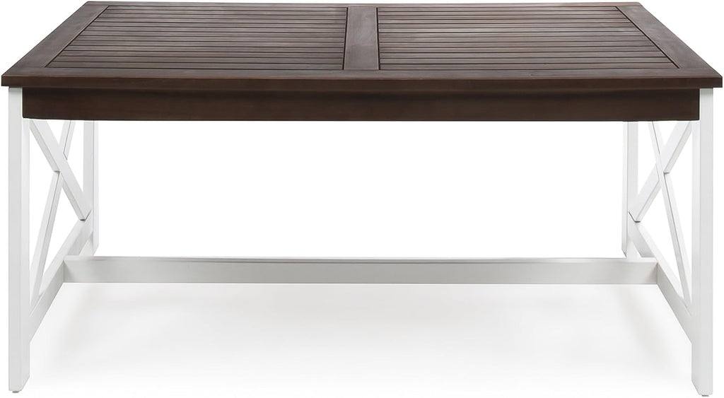 White Base / Dark Brown Top Acacia Wood Coffee Table B9704