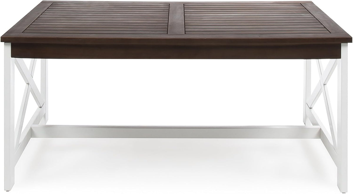 White Base / Dark Brown Top Acacia Wood Coffee Table B9704