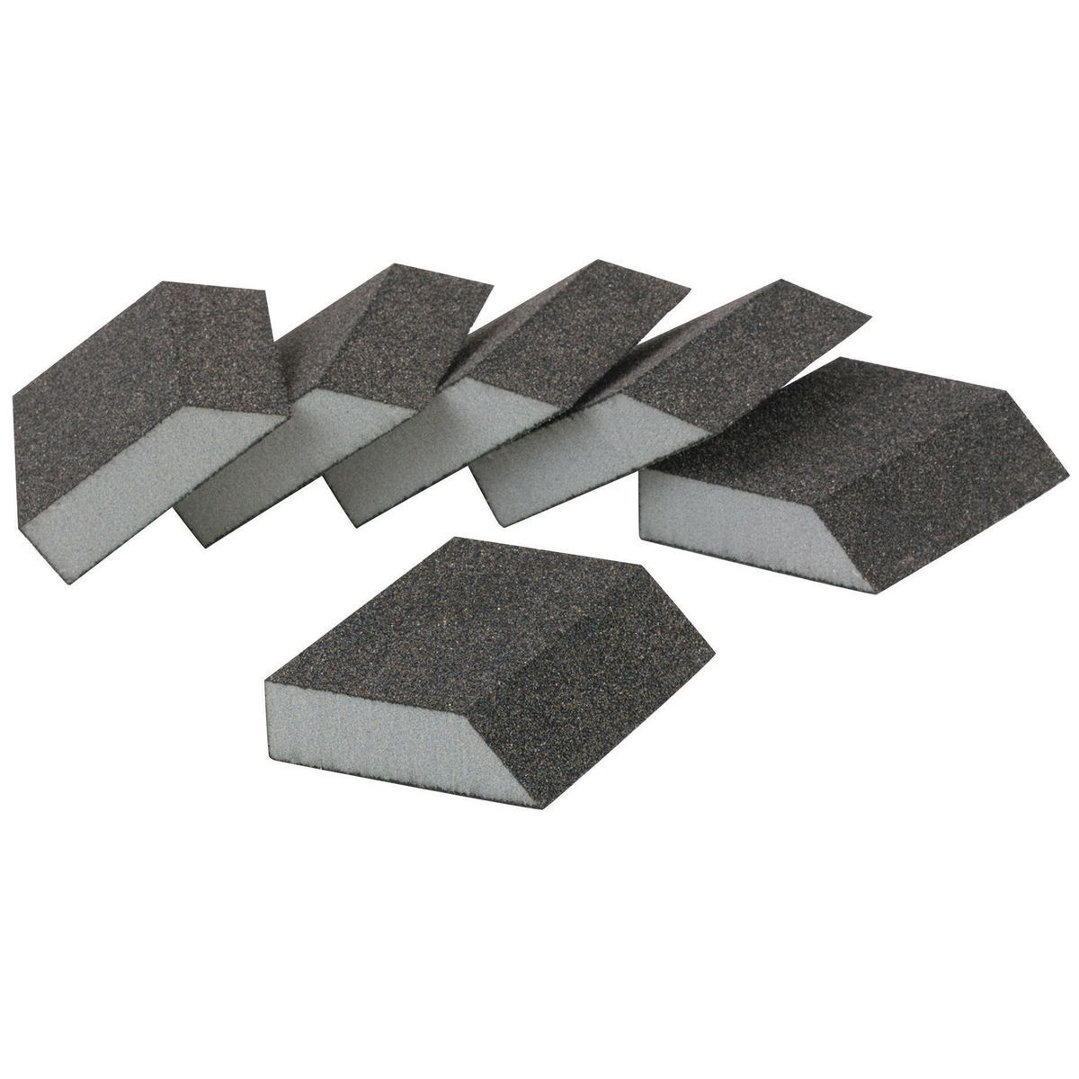 Aluminum Oxide Angled Sanding Sponges Fine Grade 6 Pack I13496