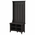 Vintage Black Hall Tree with Storage Bench I68836
