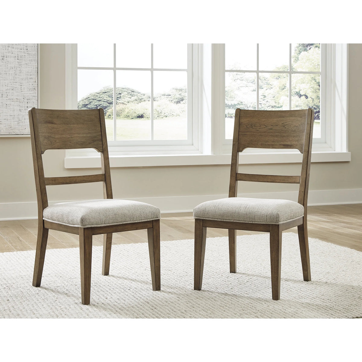 Brown & Tan Traditional Dining Chair Set of 2 C924