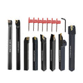 8 Sets 3/8 Shank Lathe Turning Tool Holders with Indexable Carbide Inserts F366