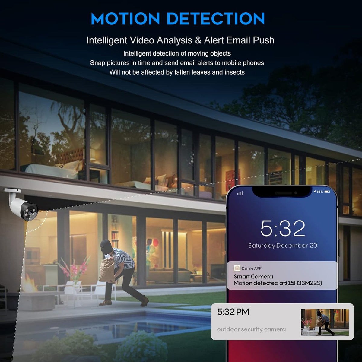 8MP Full Color Night Vision Security Camera with 2.8mm Fixed Lens S4633