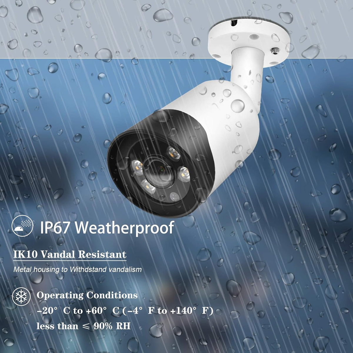 8MP Full Color Night Vision Security Camera with 2.8mm Fixed Lens S4633