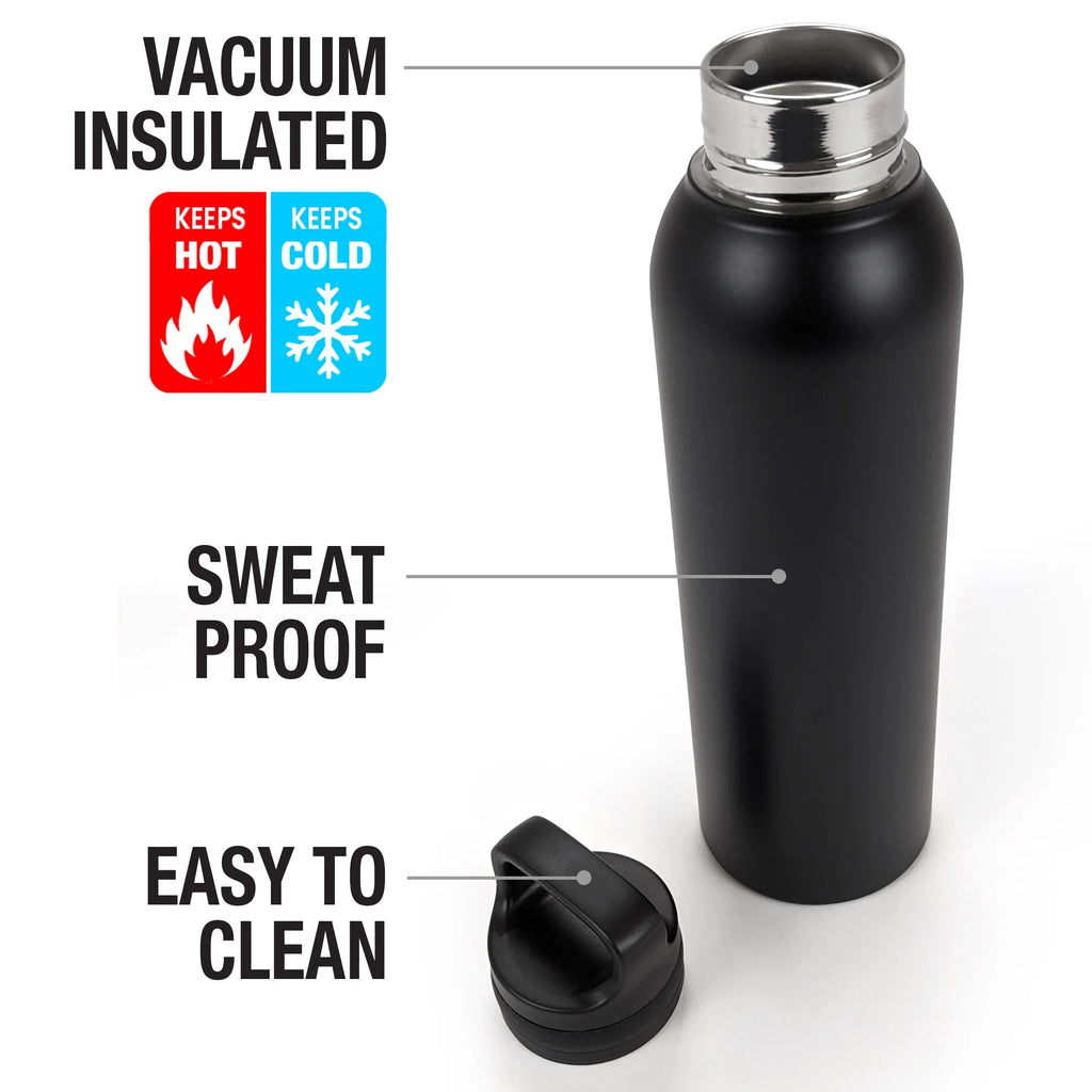 24 oz Insulated Stainless Steel Water Bottle with Loop Cap U5799