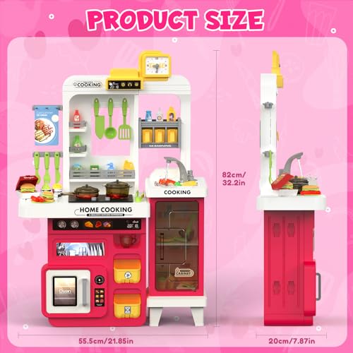 68 PCS Toddler Kitchen Playset with Light & Sound V921