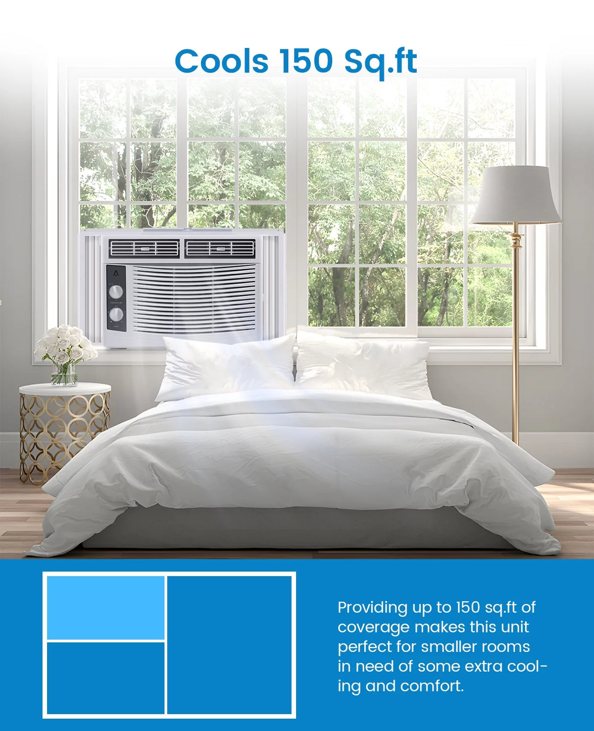 6,000 BTU Window-Mounted Air Conditioner with Remote/APP Control N870622