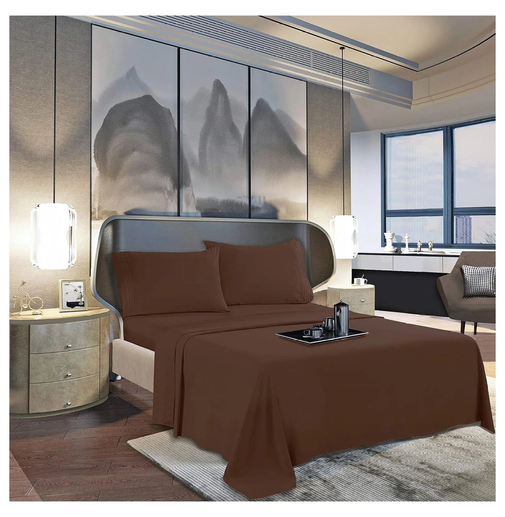 King 4 Piece Sheet Set with Pillowcases, Deep Pocket R272