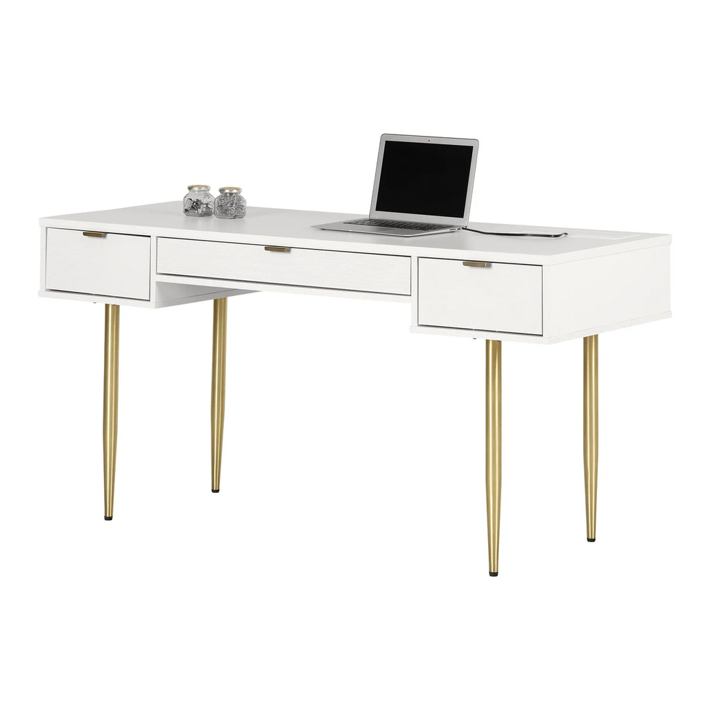 White Engineered Wood Desk F9277