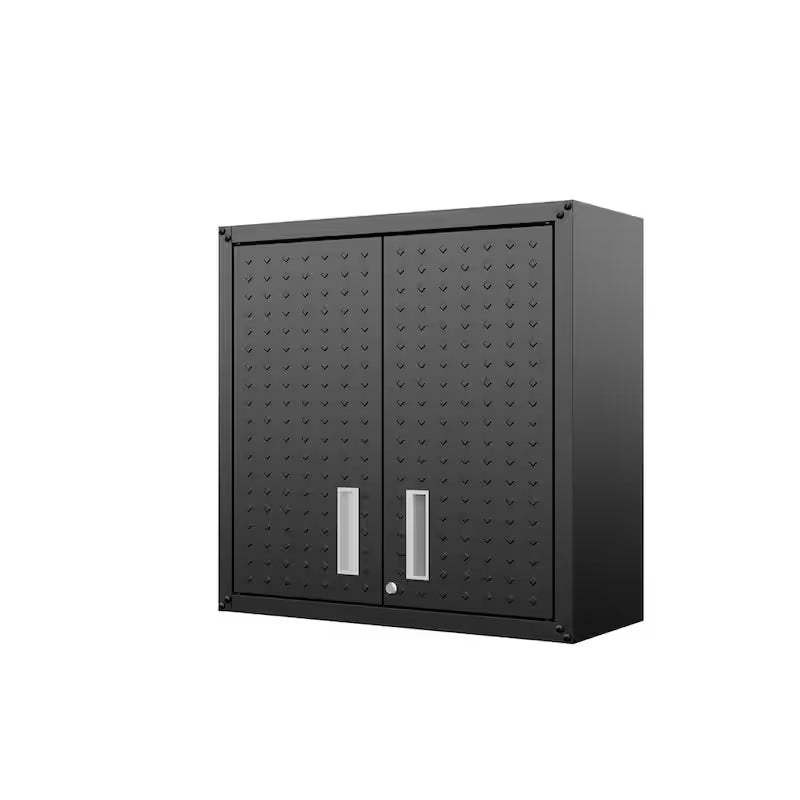2-Shelf Wall Mount Metal Garage Cabinet in Charcoal Grey M3294