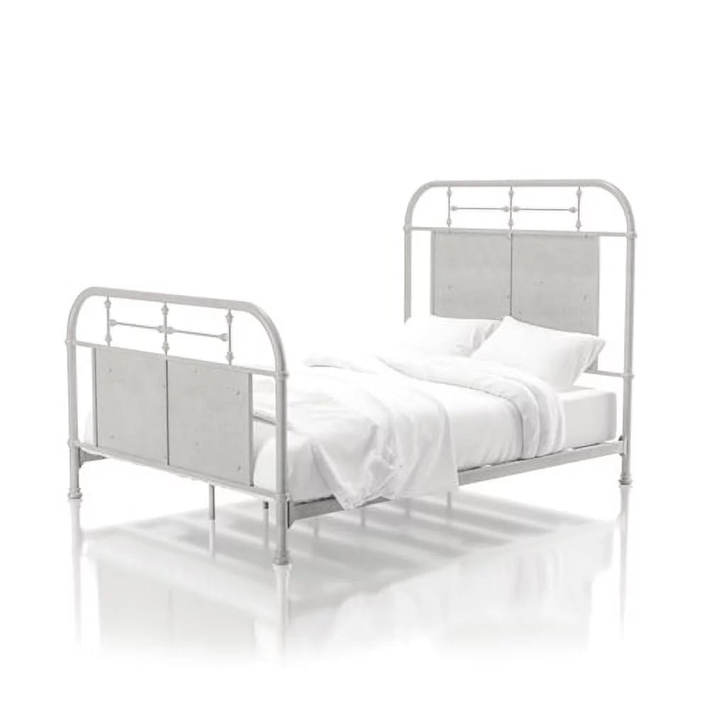 White California King Industrial Metal Bed A89557