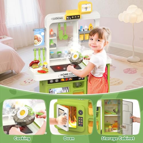 68 PCS Toddler Kitchen Playset with Light & Sound V921
