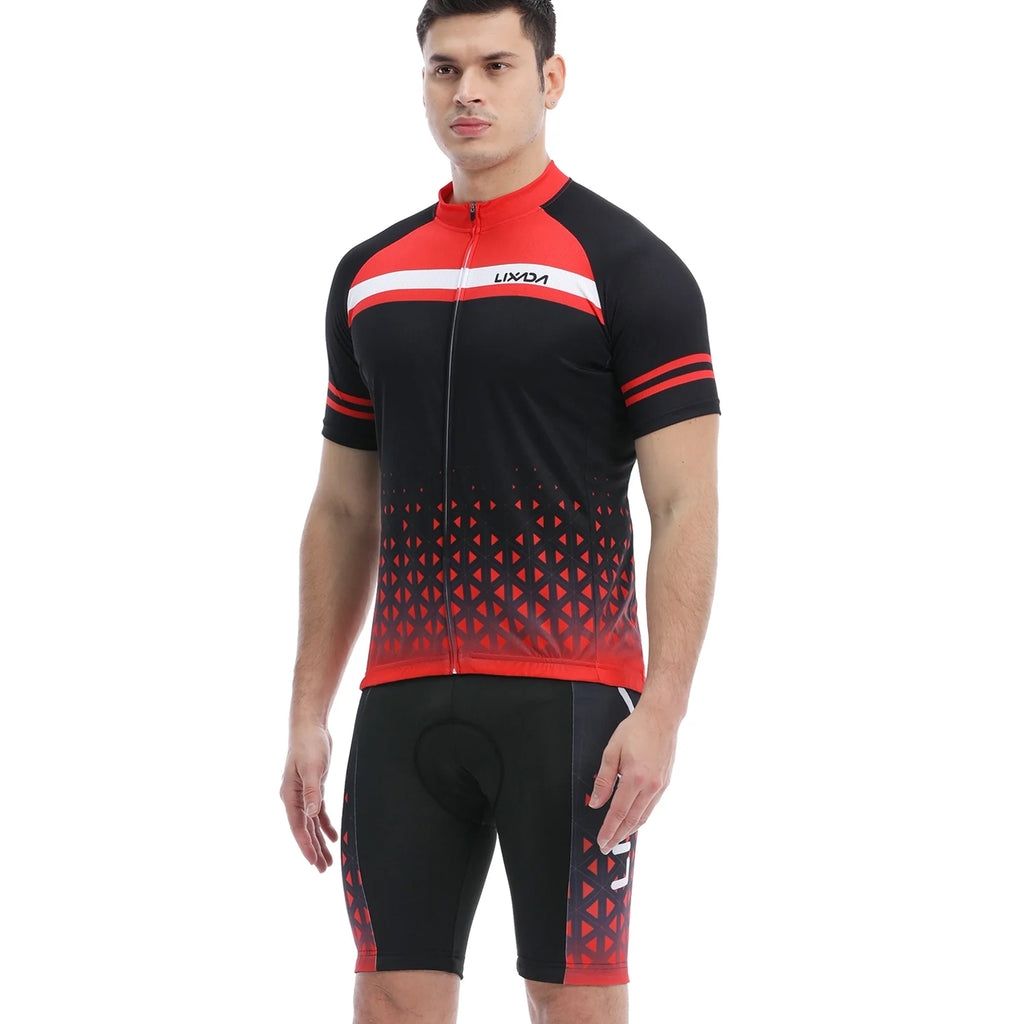Men Cycling Jersey Set with Padded Shorts V145