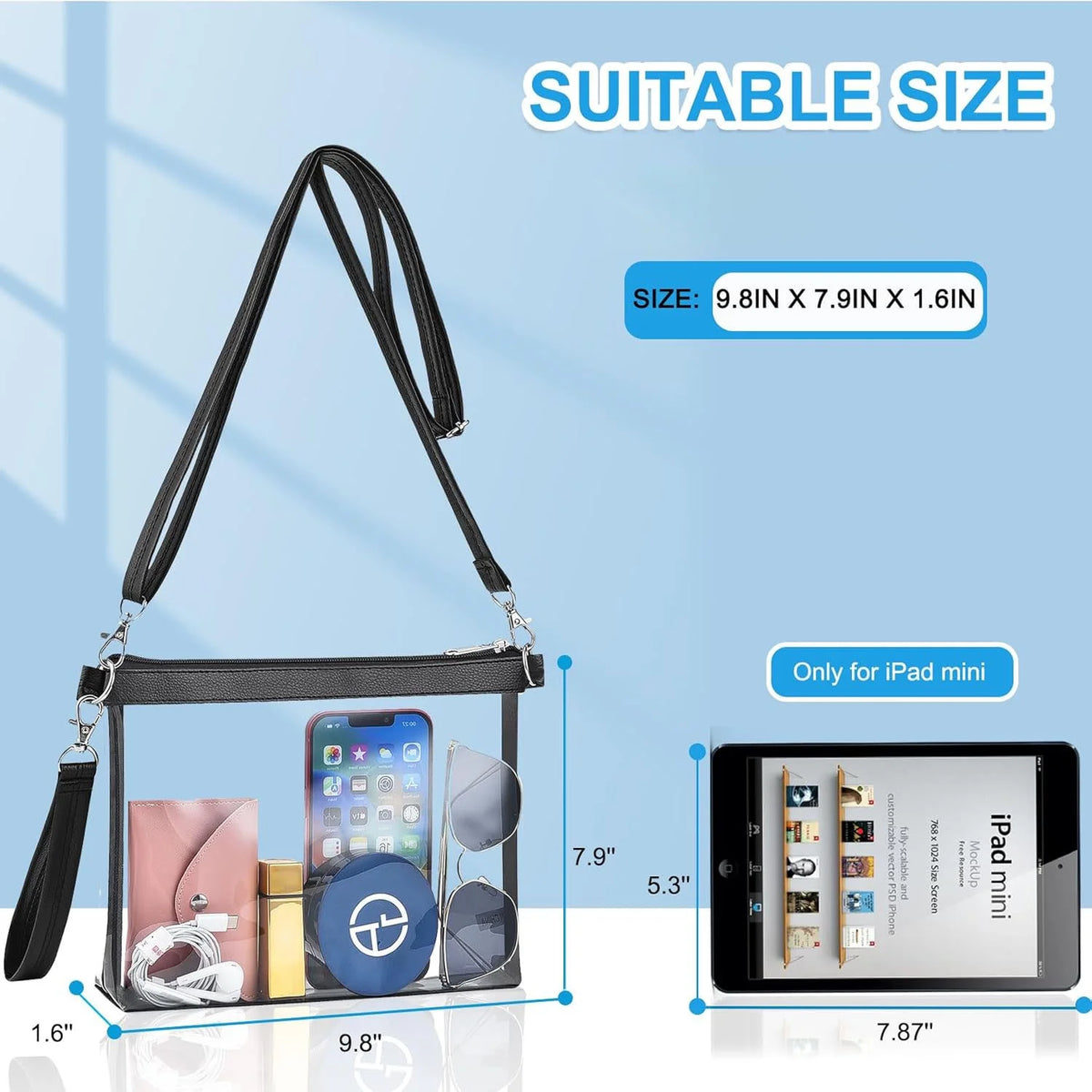 Clear PVC Crossbody Bag F557