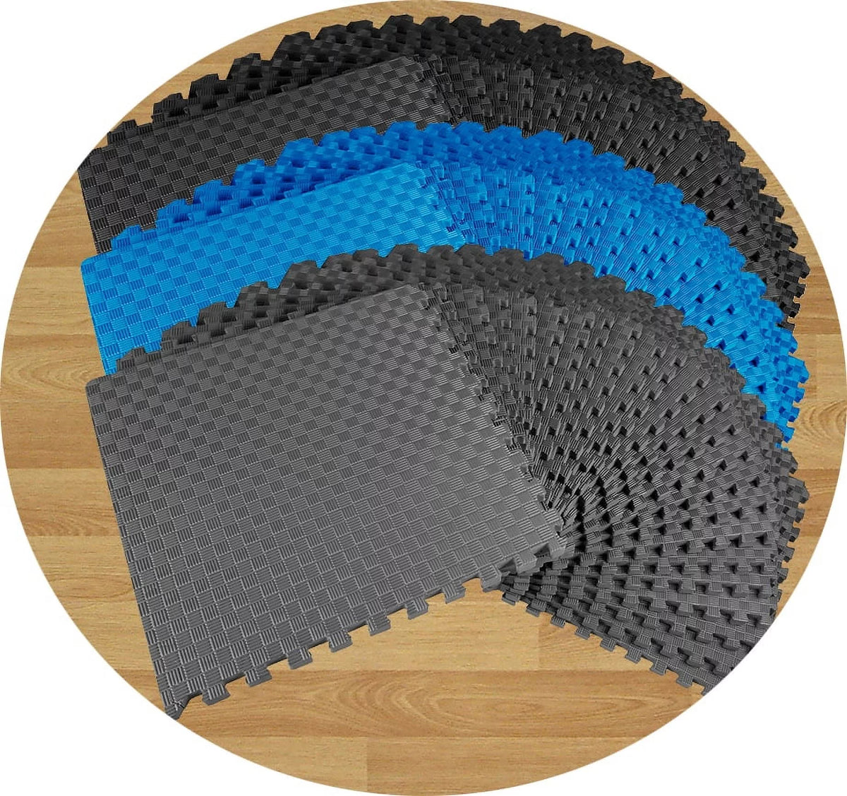 1 In. Thick EVA Foam Interlocking Exercise Mat, 18 Piece, Black Y481226