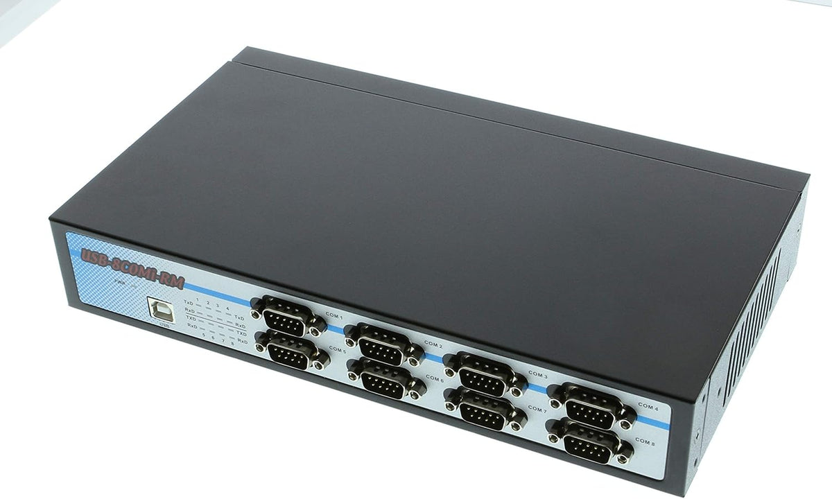 USB to Octal RS-232/422/485 Adapter Metal Case with DIN-Rail D1059