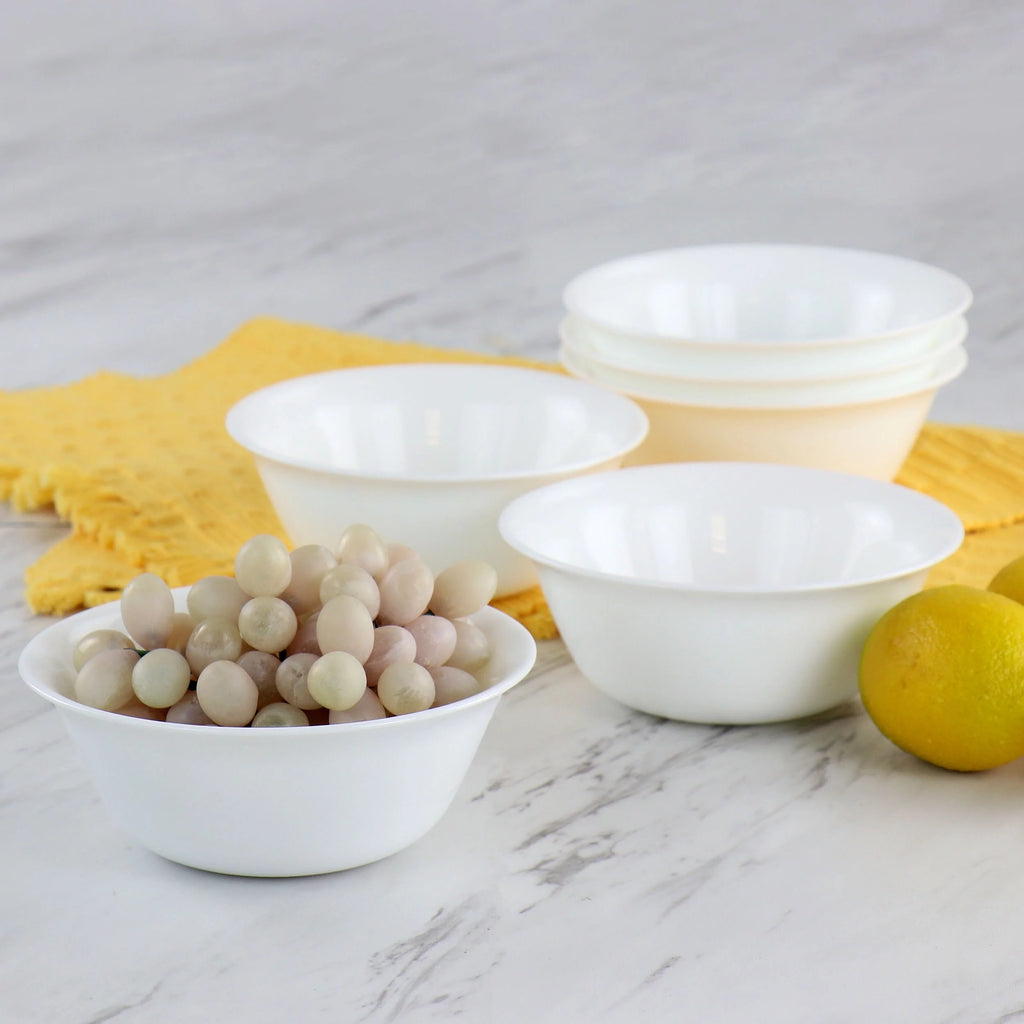 6pc Tempered Opal Glass Dessert Bowl Set X1767