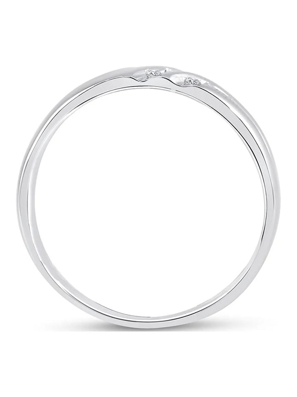10kt White Gold Mens Diamond Wedding Band Ring 1/8 Cttw Size 8 O3561
