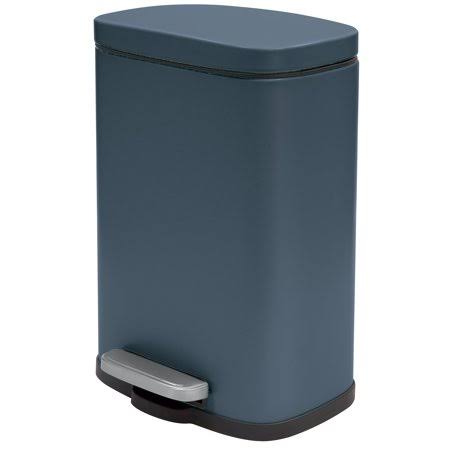 Steel 1.32 Gallon Step on Trash Can Petrol Blue U343